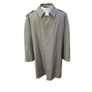 Oleg Cassini Signature Collection men's khaki tan All-Weather trench coat 46 REG
